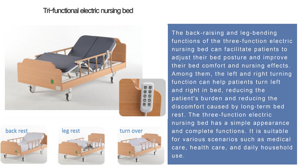 Nuova scelta per l'assistenza domiciliare! Letto di cura elettrico in legno a 3 funzioni, rendi la vita migliore!